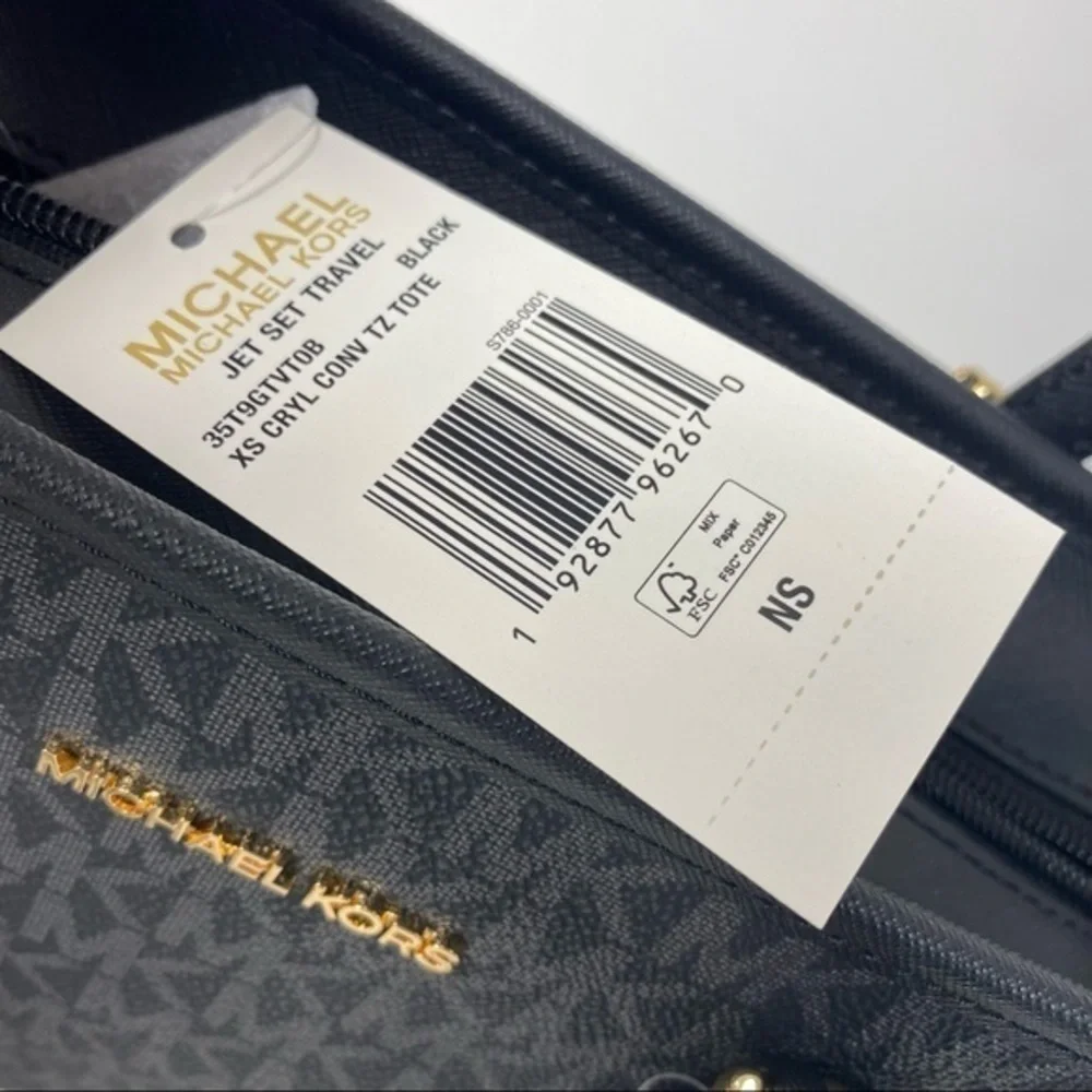 Michael Kors Jet Set Travel Extra-Small Logo Top-Zip Tote Satchel Crossbody Bag
